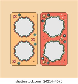 Decorative colorful retro frames illustration