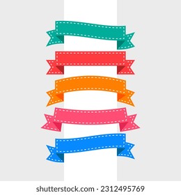 decorative and colorful ribbon strip background in pack vector