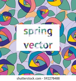 Decorative colorful roses. Vector seamless pattern for design and decoration