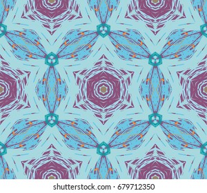 Decorative colorful seamless pattern, abstract geometric ornament. Tribal ethnic arabic, indian, turkish seamless background. Graphic design for fabric or paper print, endless repeating texture