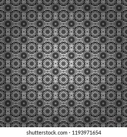 Decorative colorful seamless pattern, geometric pattern in orange, gray and blue colors. Vector tribal ethnic ornament. Bandanna shawl, tablecloth fabric print, silk neck scarf, kerchief design.