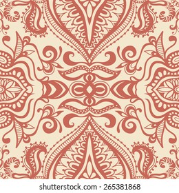 Decorative colorful seamless pattern. Hand drawn ethnic tribal ornament. Vector geometric background