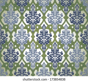 Decorative colorful seamless pattern in mosaic ethnic style. Vector background illustration