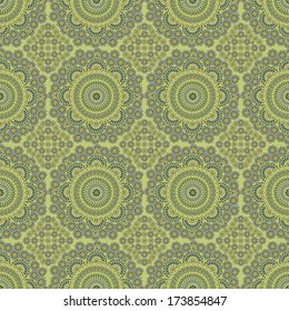 Decorative colorful seamless pattern in mosaic ethnic style. Vector background illustration
