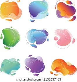 Decorative colorful shapes with gradient 