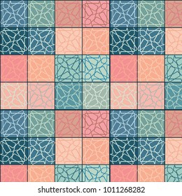Decorative colorful tile pattern design. Vector illustration.