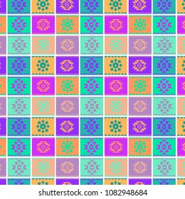 Decorative colorful tile pattern design. Vector illustration.ethnic elements