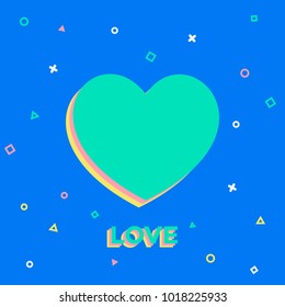 Decorative colorful vector with circles, triangles and other objects.