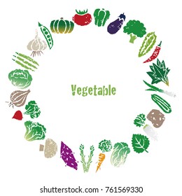 Decorative colorful vegetable wreath, frame design