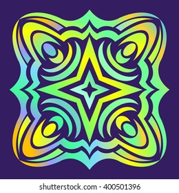 Decorative colorfull element. Geometric pattern in the square