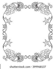 Decorative Coloring floral frame