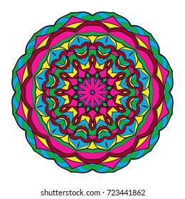 Decorative coloring mandala. vector illustration. Anti-stress therapy pattern.