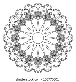 Decorative colorless mandala