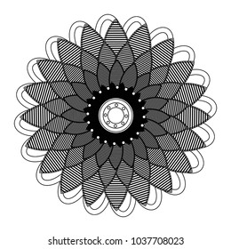 Decorative colorless mandala