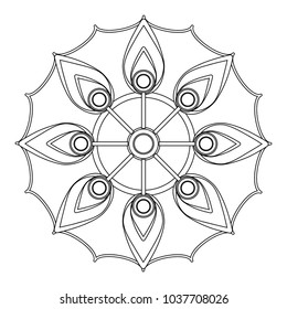 Decorative colorless mandala