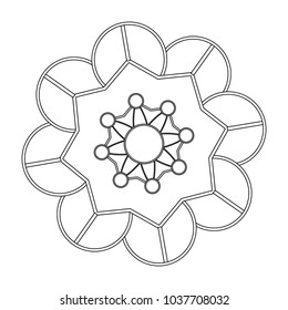 Decorative colorless mandala