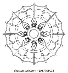 Decorative colorless mandala