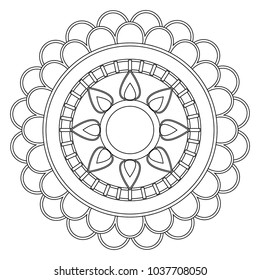 Decorative colorless mandala