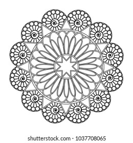 Decorative colorless mandala