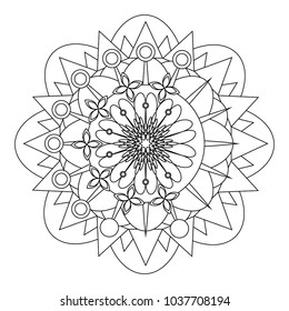 Coloring Book Mandala Circle Lace Ornament Stock Vector (Royalty Free ...