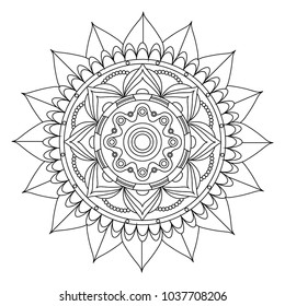 Decorative colorless mandala