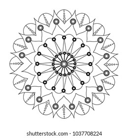 Decorative colorless mandala