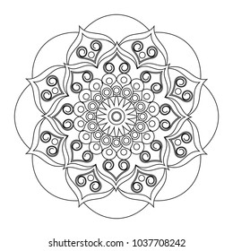 Decorative colorless mandala