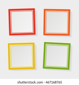 Decorative colors vector template frame. These photo frame can be use for kids picture or memories. Scrapbook design concept. Insert your picture.