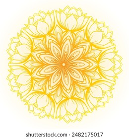 Decorative colorufl floral mandala on white background