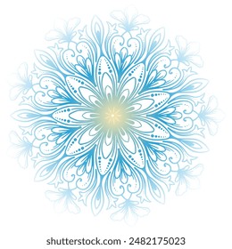 Decorative colorufl floral mandala on white background