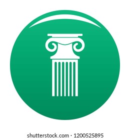 Decorative column icon. Simple illustration of decorative column vector icon for any design green