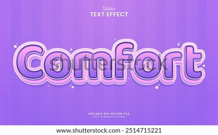 decorative comfort purple editable text effect design