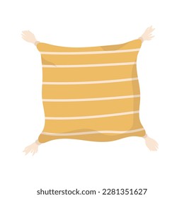 Decorative comfy pillow. Sleeping cushion, bedroom decorative pillow vector illustration