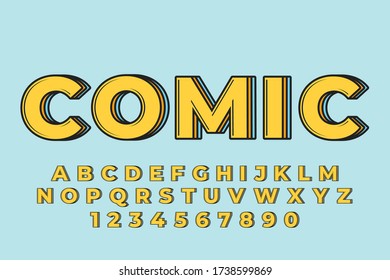 dekorative Comic Font und Alphabet