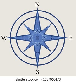 Decorative Compass Rose Illustration Used Maps Stock Vector (Royalty ...