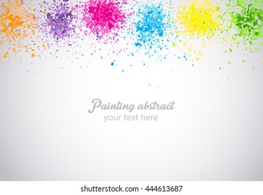 Decorative composition of colorful splatters on bar top