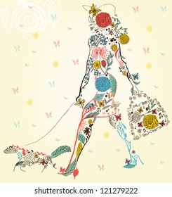 decorative composition with girl