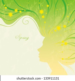 decorative composition with girl