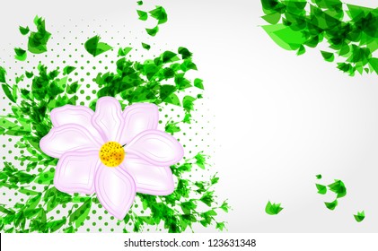 Decorative composition with  grunge flower. Vector illustration.