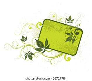 Decorative composition with leaves on a light background