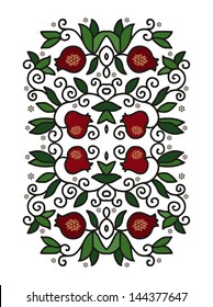 Decorative composition with pomegranate