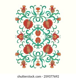 Decorative composition with  with pomegranates