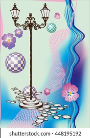 Decorative composition of streetlight  