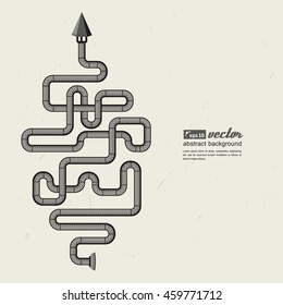 Decorative composition in style the steam punk - pipes. Vector illustration.