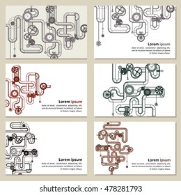 Decorative composition in style the steam punk - pipes. Vector illustration.