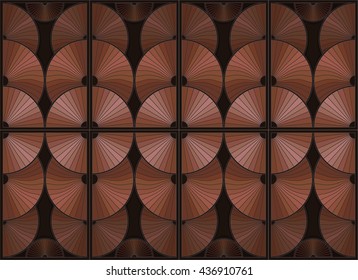 Decorative composition from superposed circles. The geometric composition with metallic effect. Vector illustration