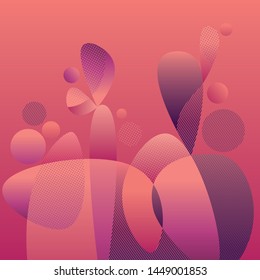 Decorative concept soft rounded forms composition. Abstract gradient inspired by desert sunset. Vector illustration for header, card, post, web and print surface design.