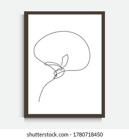 Flor de calila decorativa de dibujo de línea continua, elemento de diseño. Se puede usar para imprimir en pared, tarjetas, invitaciones, banners, carteles, diseño de impresión. Arte de líneas minimalistas. Decoración de paredes