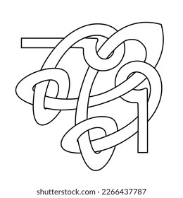 Decorative corner. Celtic national style interlaced pattern isolated vector. Nordic symbol. Celtic knot vector illustration. Vintage element.