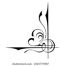 decorative corner design with an ornate pattern. graphic decor